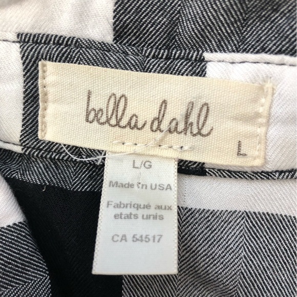 Bella Dahl Plaid Button Down Shirt in Black & White Size L - Picture 8 of 10